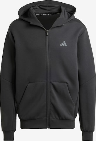 ADIDAS PERFORMANCE Urheilullinen collegetakki 'Designed for Training' värissä musta: etupuoli