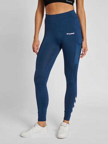 Hummel Skinny Sportovní kalhoty 'Chipo' – modrá: přední strana