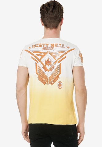 Rusty Neal T-Shirt aus formbeständiger Baumwolle in Gelb