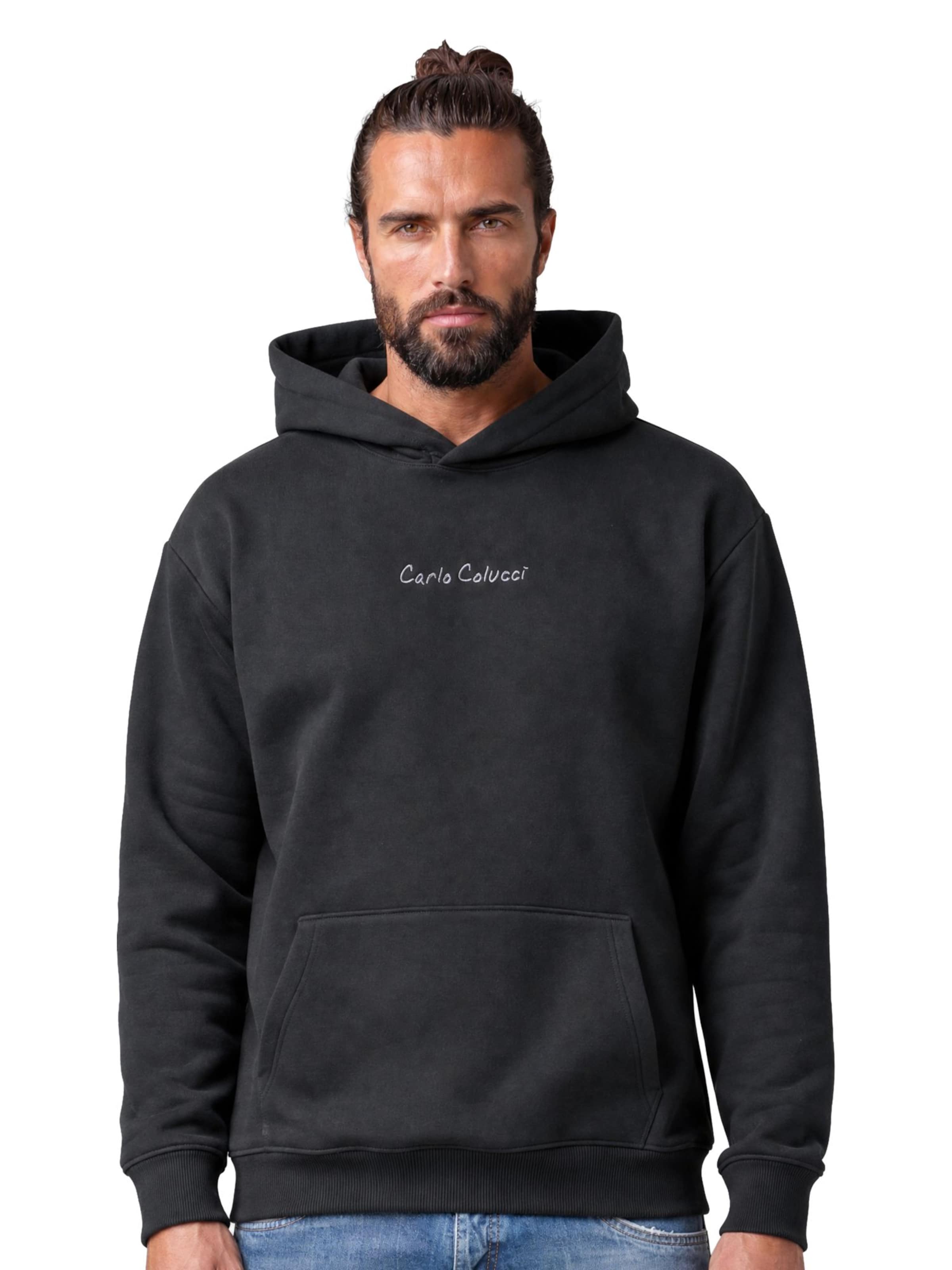 Carlo Colucci Sweatshirt ' Framba ' in Zwart: voorkant
