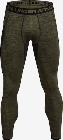 UNDER ARMOUR Skinny Sporthose 'Cold Gear Twist' in Grün: predná strana