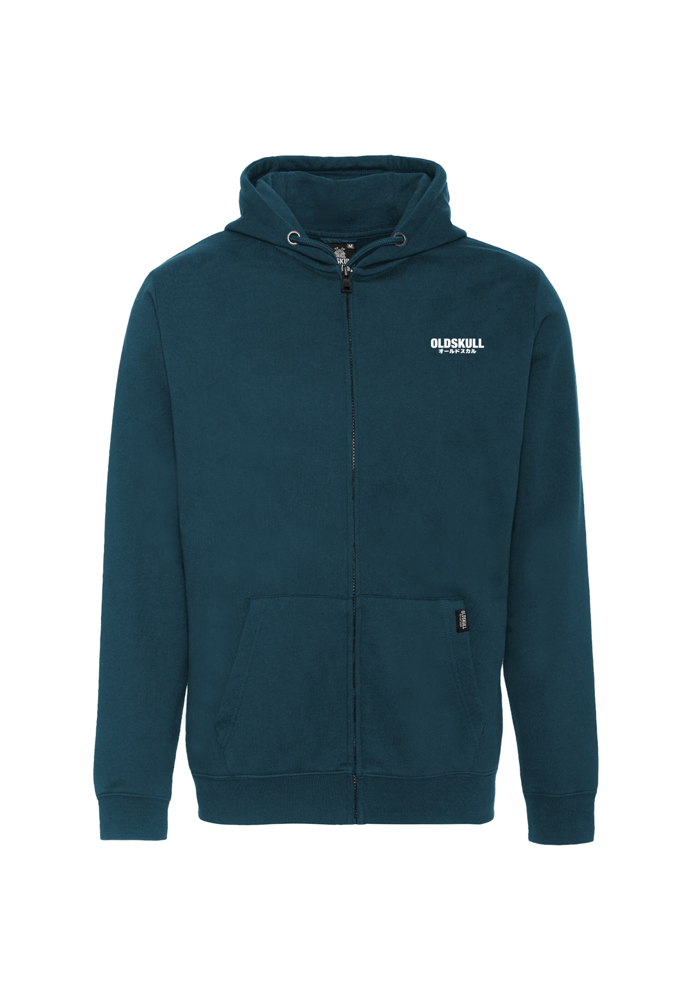 Oldskull Zip-Up Hoodie 'Basic Osk Logo' in Green: front