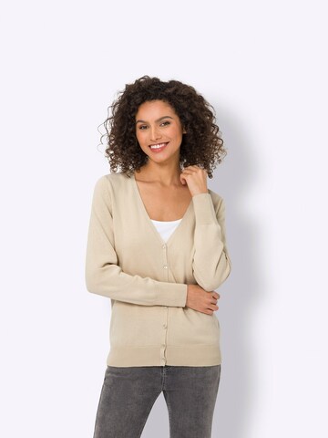 heine Gebreid vest in Beige: voorkant