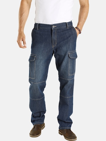 Loosefit Jeans cargo 'Elmo' Jan Vanderstorm en bleu : devant