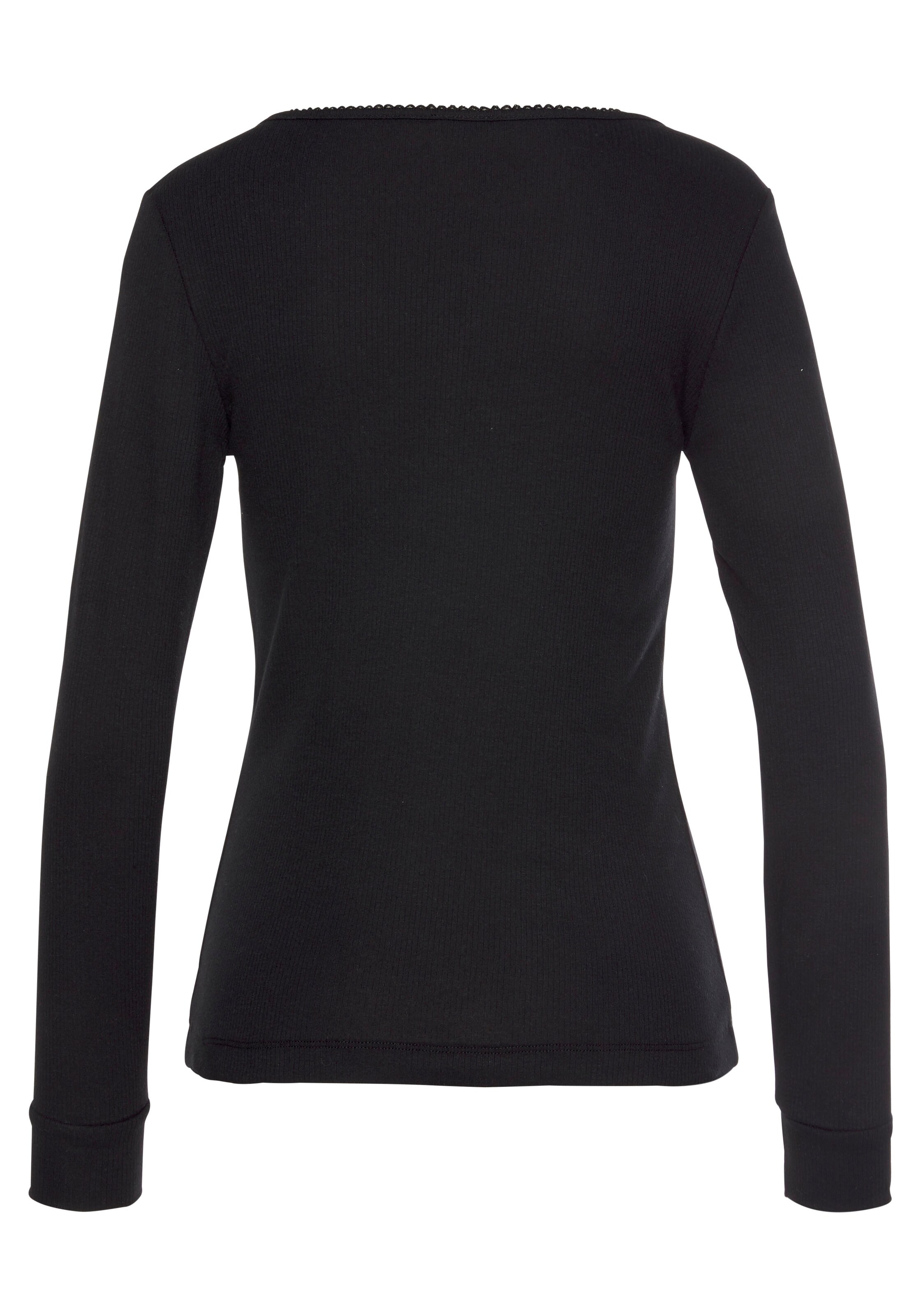 LASCANA Тениска за спане в черно