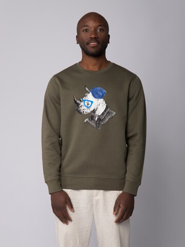 Sweat-shirt ' Nashorn ' Watapparel en vert : devant