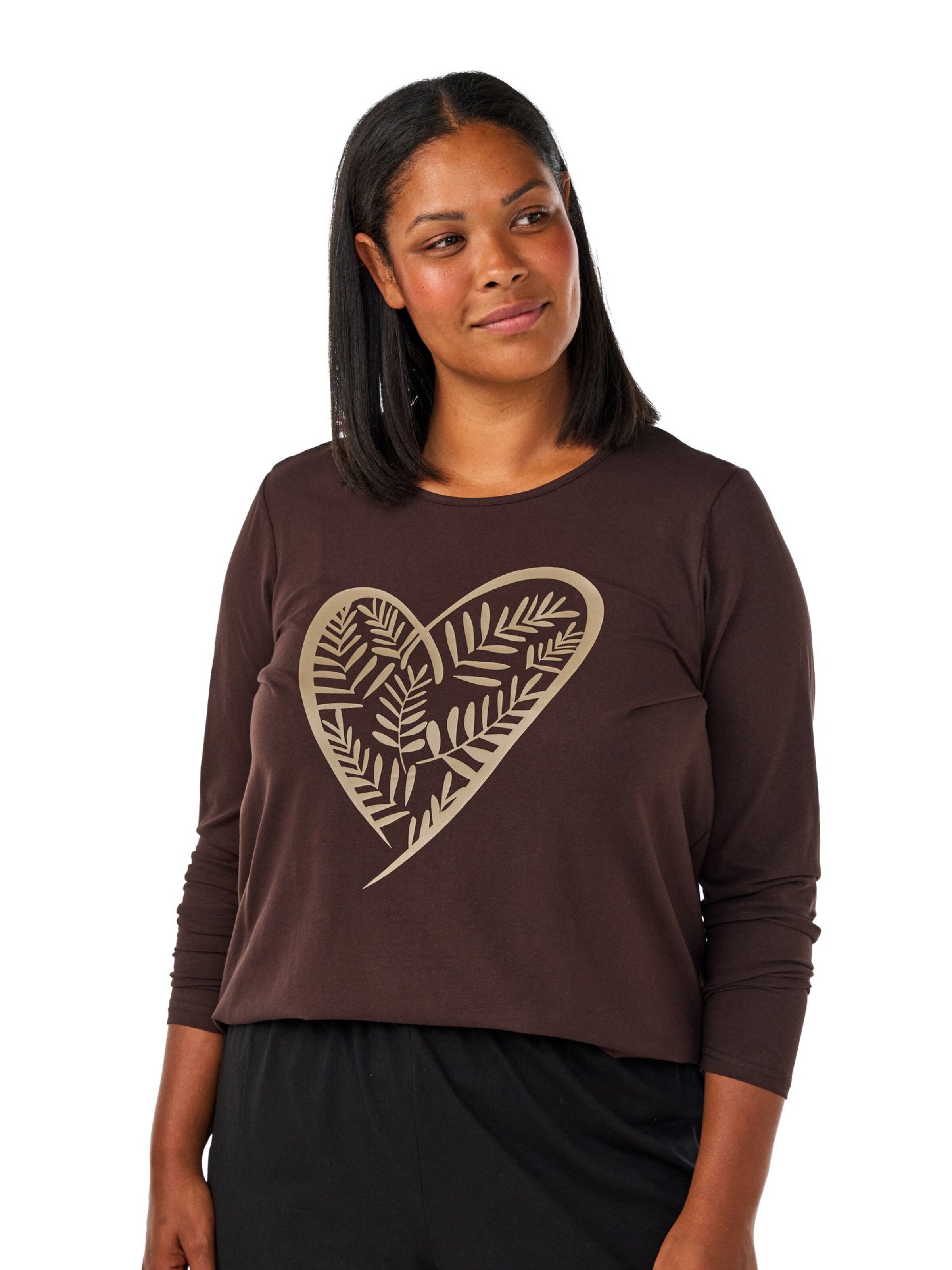 Zizzi Bluse in Braun: Vorderseite