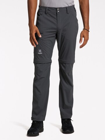 Haglöfs Regular Outdoor Pants 'Lite Standard Zip-off' in Grey: front