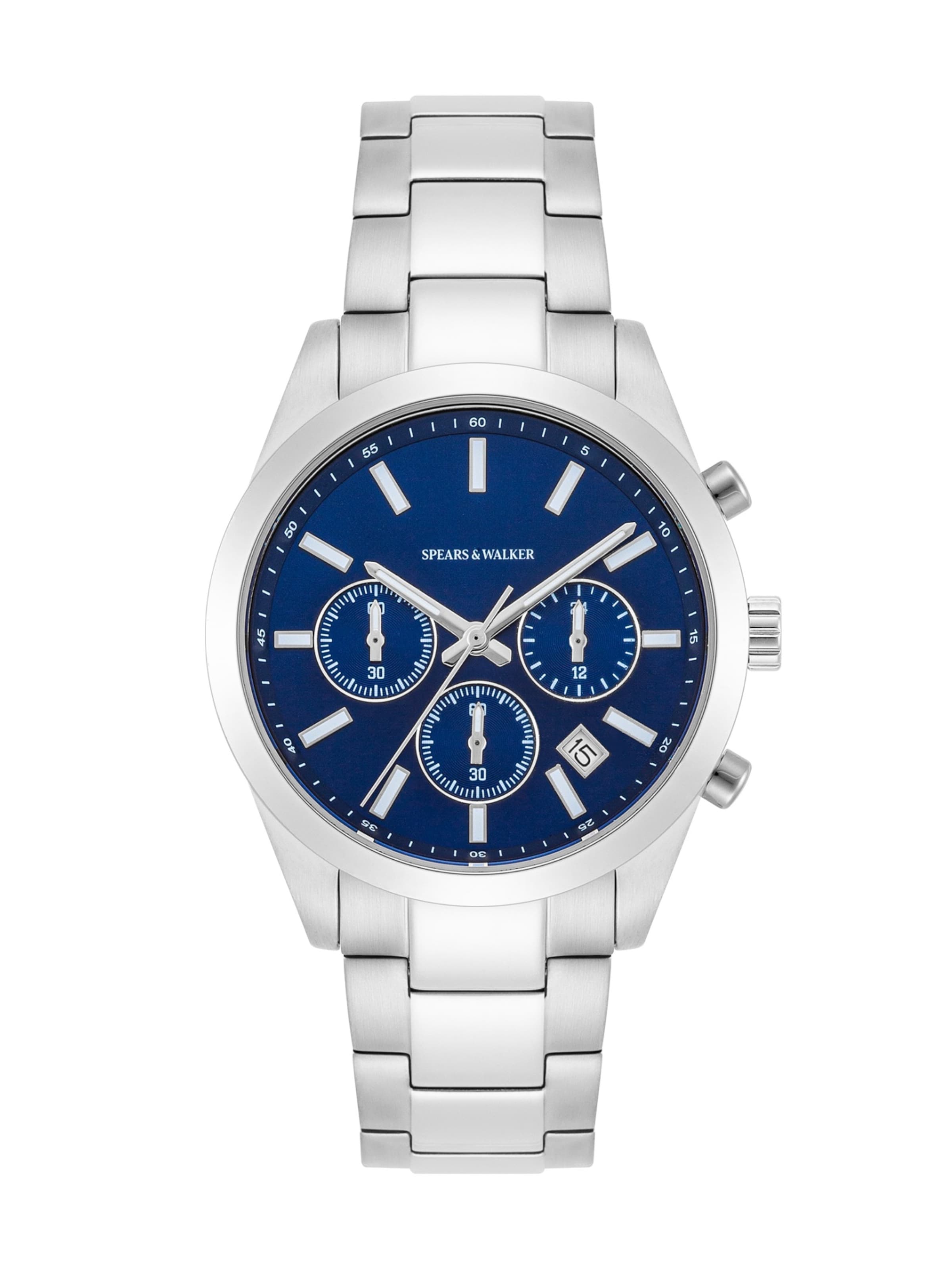 Montre à affichage analogique Spears & Walker en argent : devant
