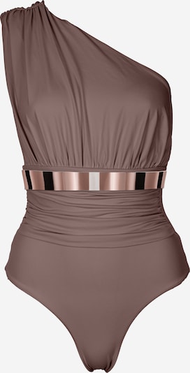 SEA ME SWIM Badeanzug 'MONACO Roségold Edition' in dunkelbraun, Produktansicht