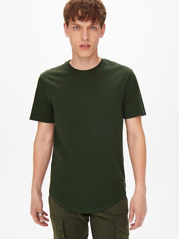 Only & Sons جينز مضبوط قميص 'Matt' بلون أخضر