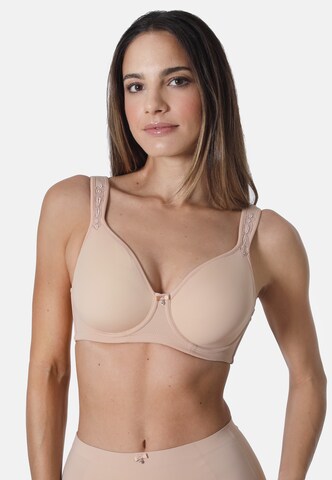 sassa T-Shirt Spacer-BH 'BEAUTIFUL EMBROIDERY' in Beige
