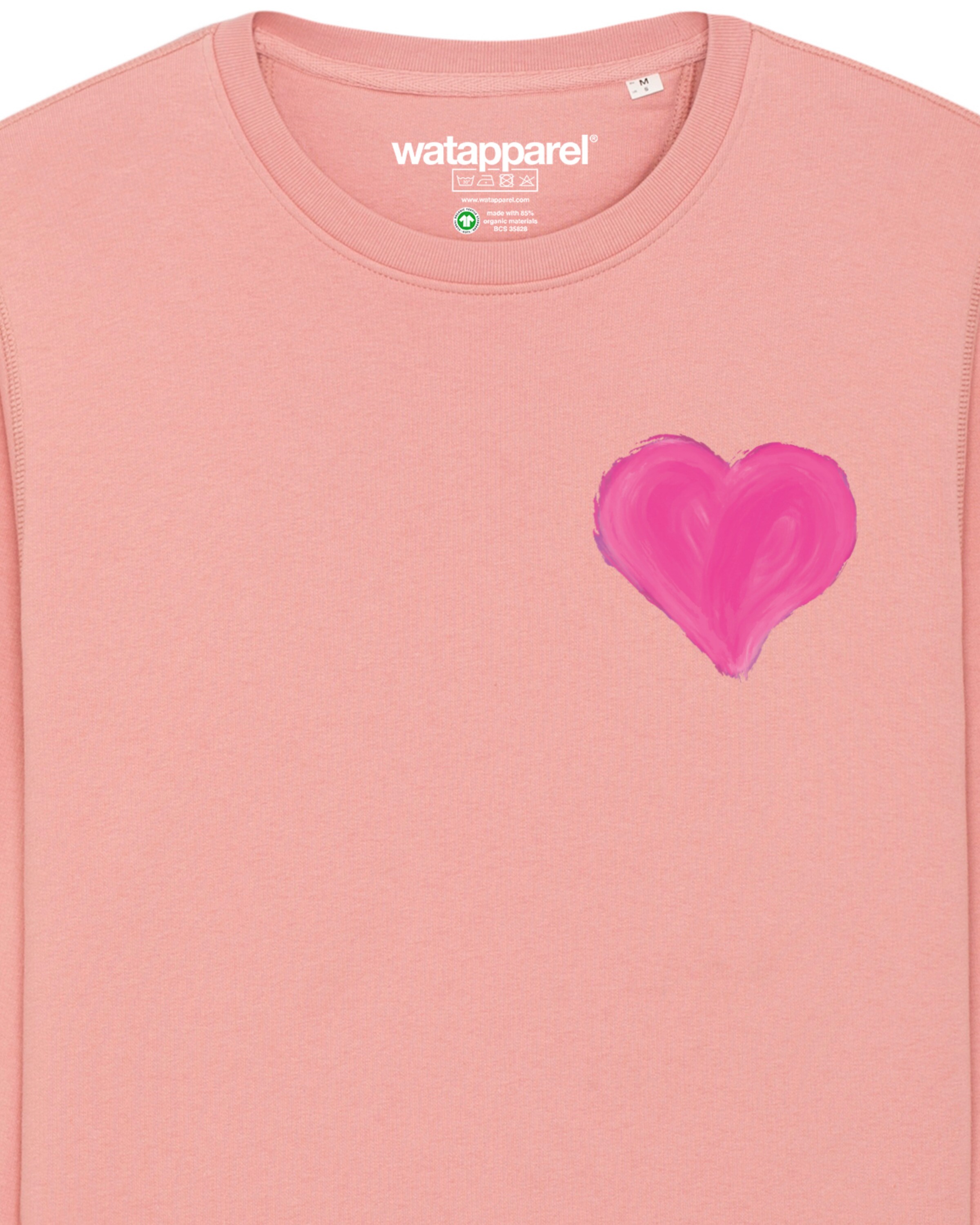 Watapparel Sweatshirt 'Pink Heart' in Oranje