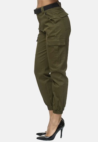 Elara Slimfit Cargobroek in Groen