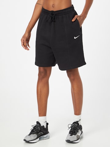 Nike Sportswear Wide Leg Bukser i sort: forside
