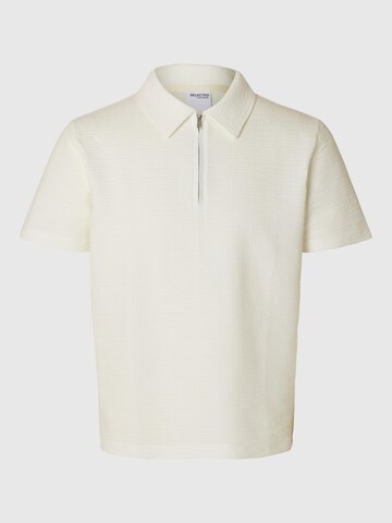 T-Shirt SELECTED en blanc : devant