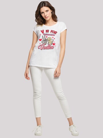 T-shirt 'Anti Valentinstag V is for Vodka' F4NT4STIC en blanc