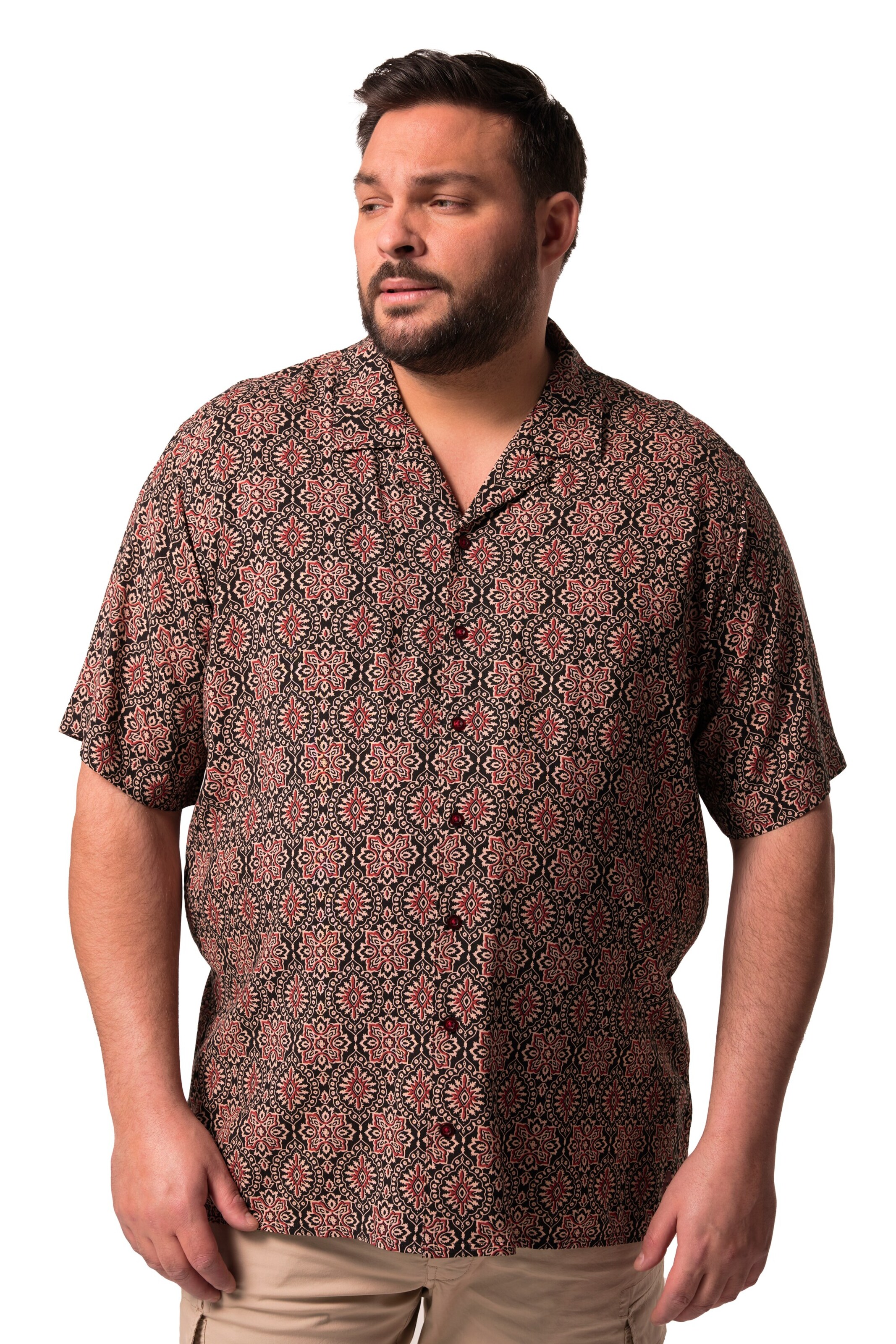 Men Plus Regular Fit Hemd in Rot: Vorderseite