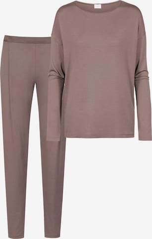 Mey Pyjama 'Pure Chic' in Braun: Vorderseite