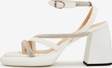 CESARE GASPARI Strap Sandals in White: front