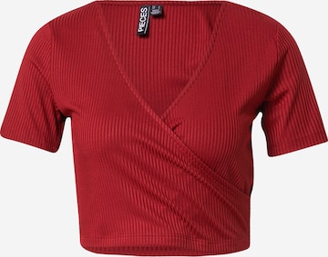 PIECES Shirt 'KARISMA' in Rood: voorkant