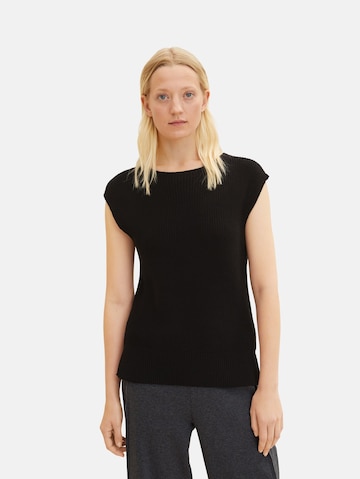 TOM TAILOR Sweater in Black: front