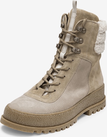 VITAFORM Lace-Up Ankle Boots in Beige: front