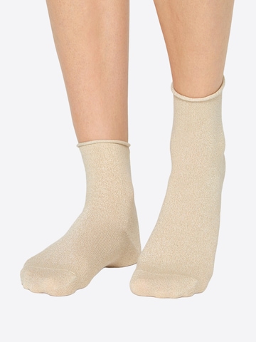 Nur Die Socks ' Glamour ' in Beige: front