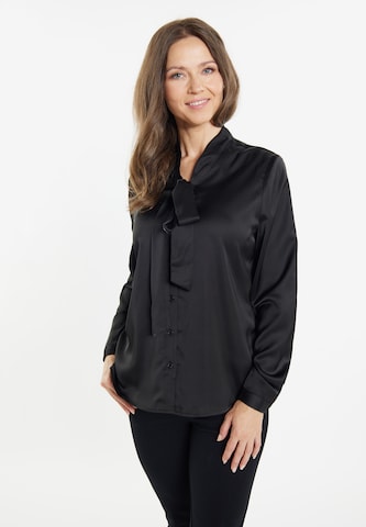 usha BLACK LABEL Blouse in Zwart: voorkant