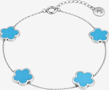 Pure Schmuck Bracelet 'Clover Ice Blue' in Silver: front