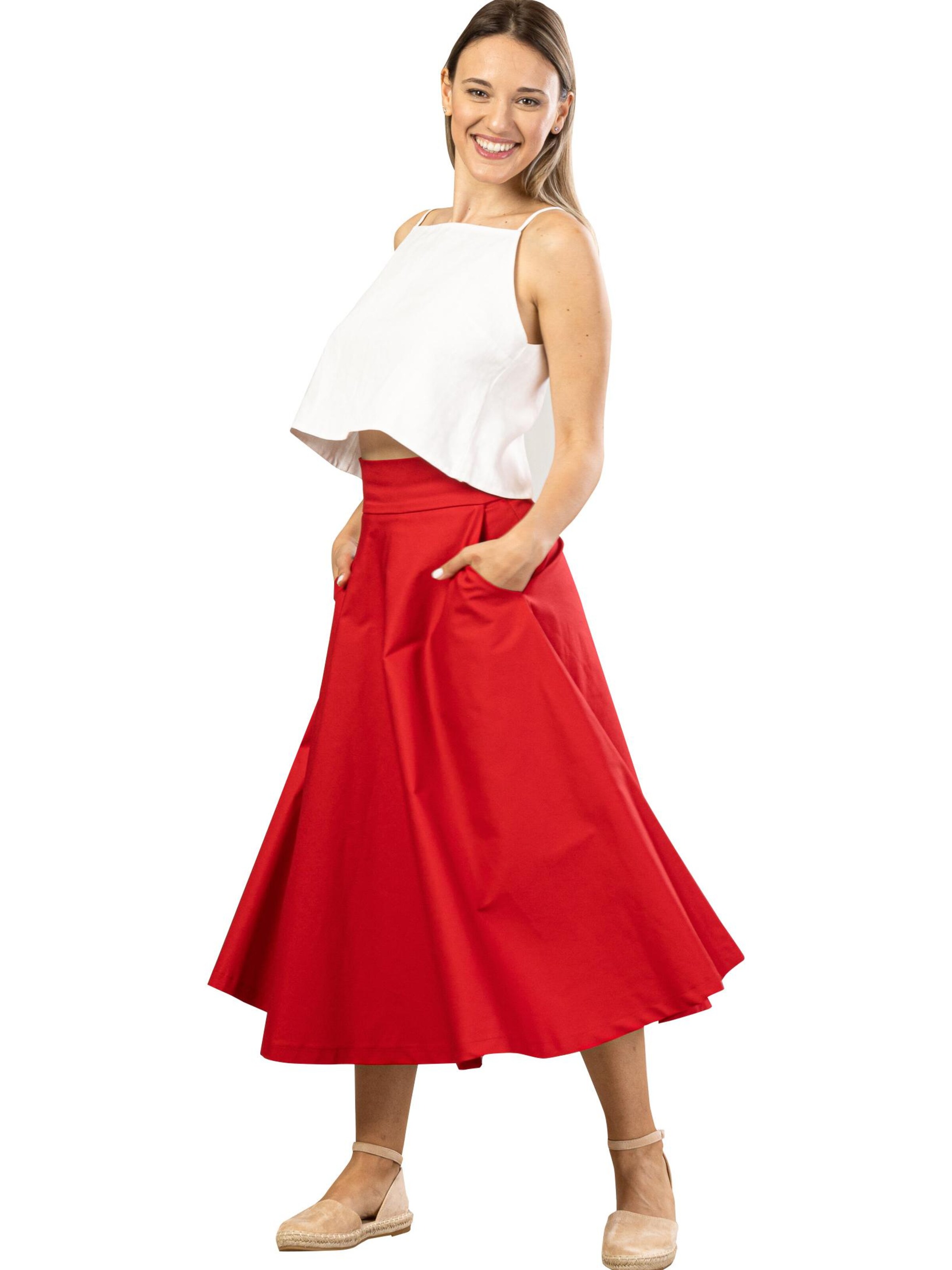 Nikka Place Skirt 'Tulip' in Red