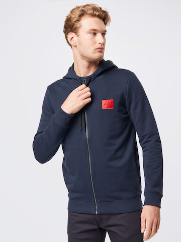 HUGO Sweatvest 'Daple' in Blauw: voorkant