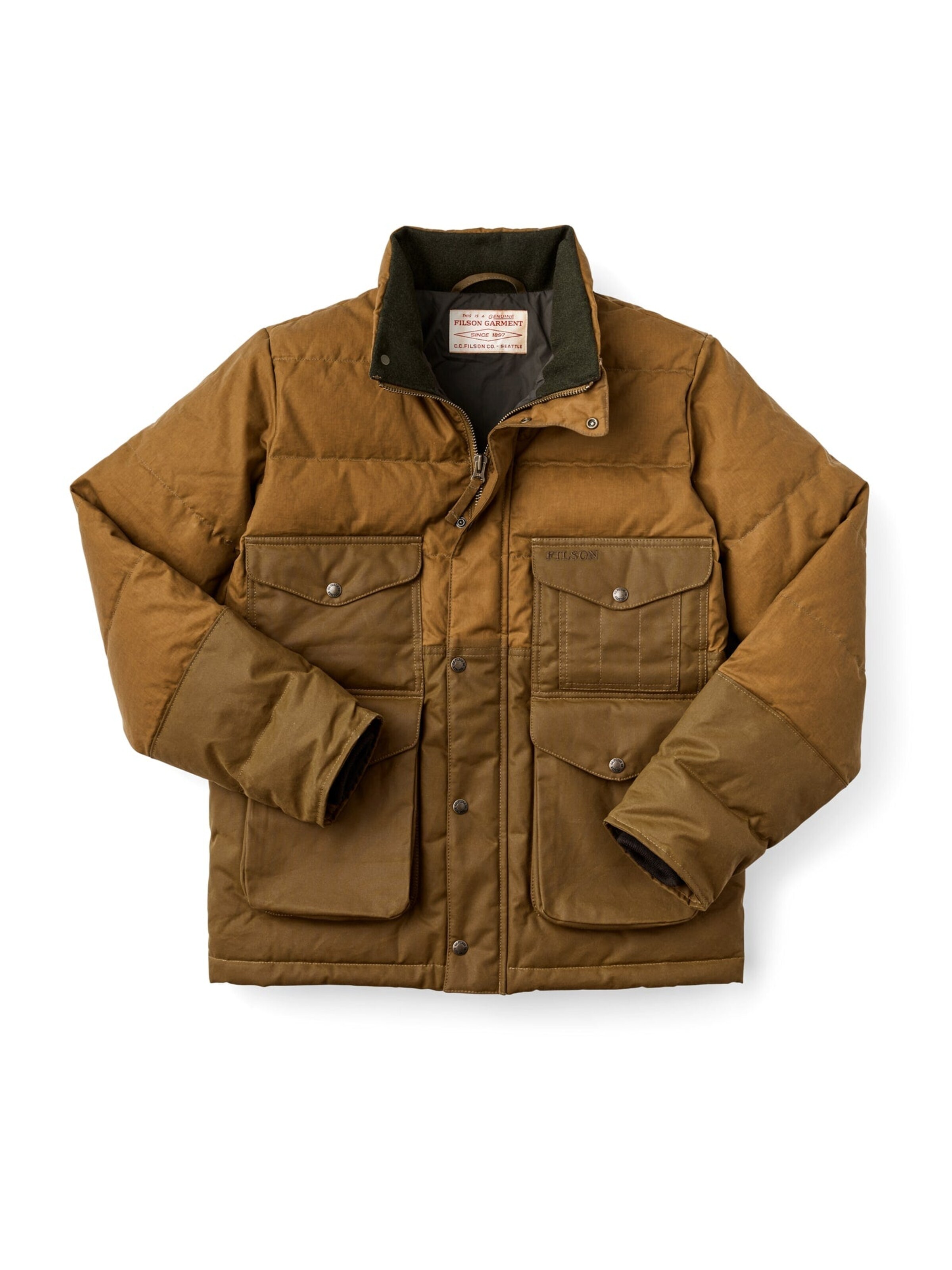 Filson Winterjas in Bruin: voorkant