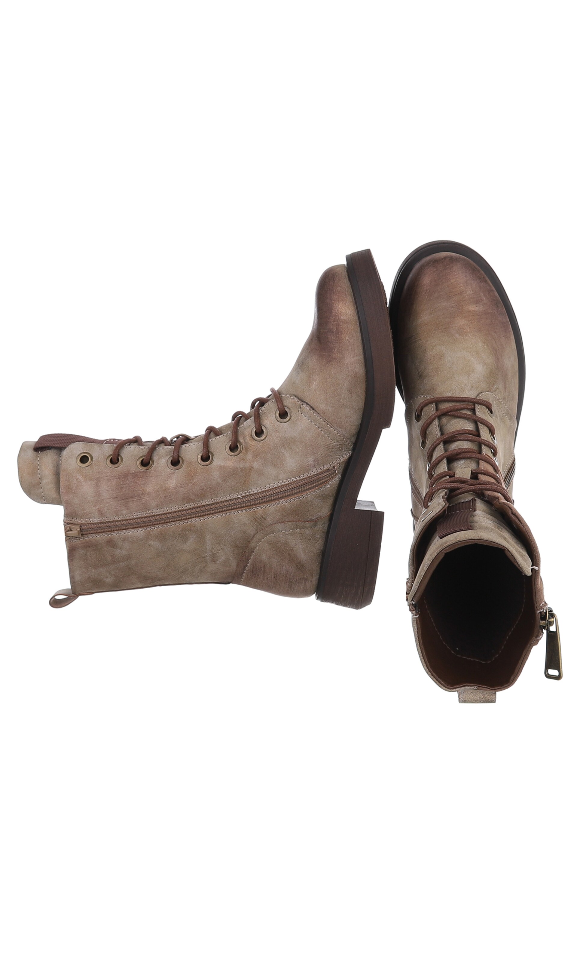 Ital-Design Schnürstiefelette in Beige