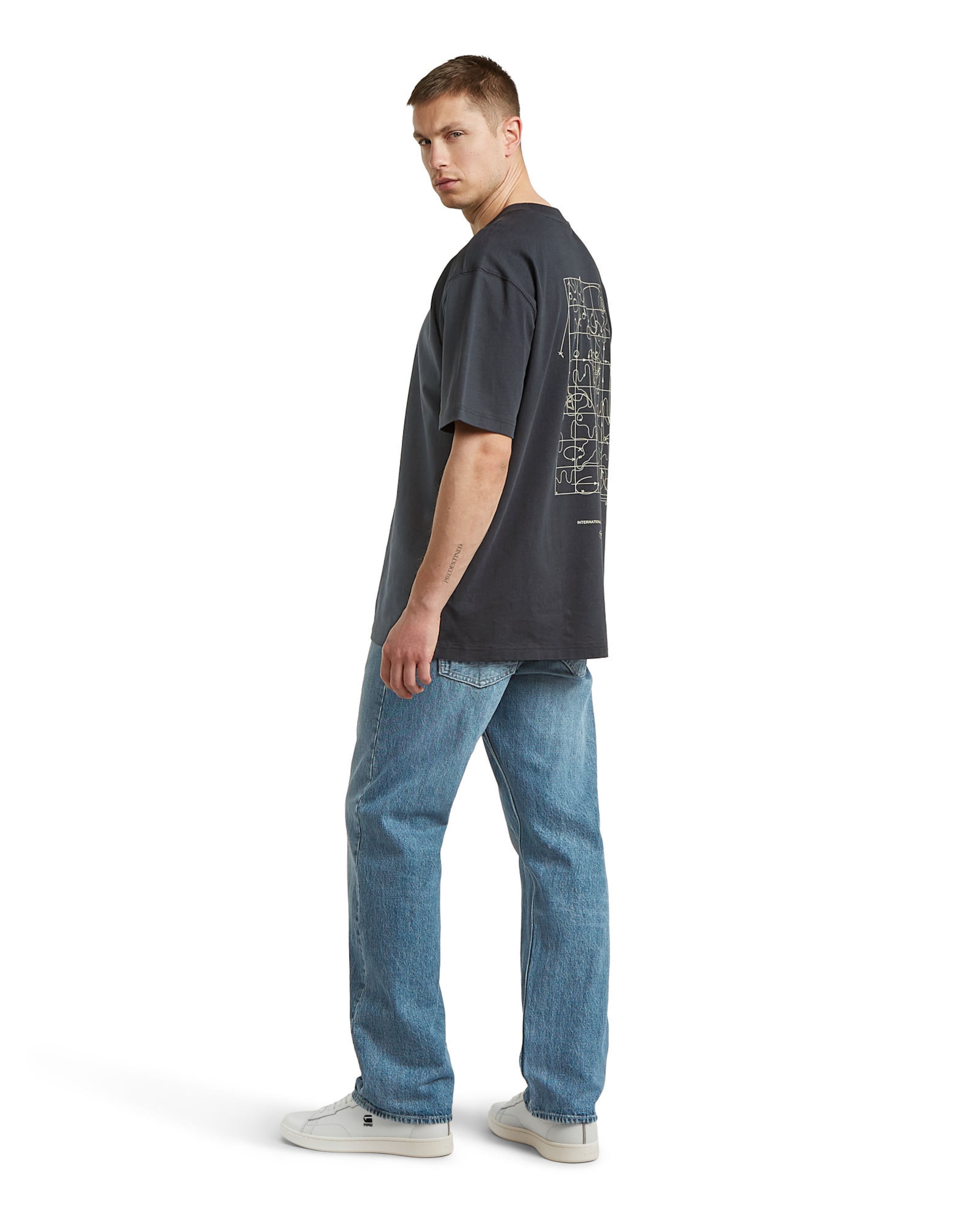G-STAR Shirt 'Back Graphic Relaxed T-Shirt' in Grijs