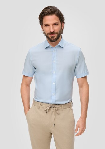s.Oliver BLACK LABEL Regular fit Button Up Shirt in Blue: front
