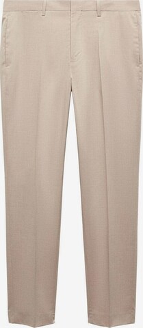 MANGO MAN regular Bukser med fals 'Paris' i beige: forside