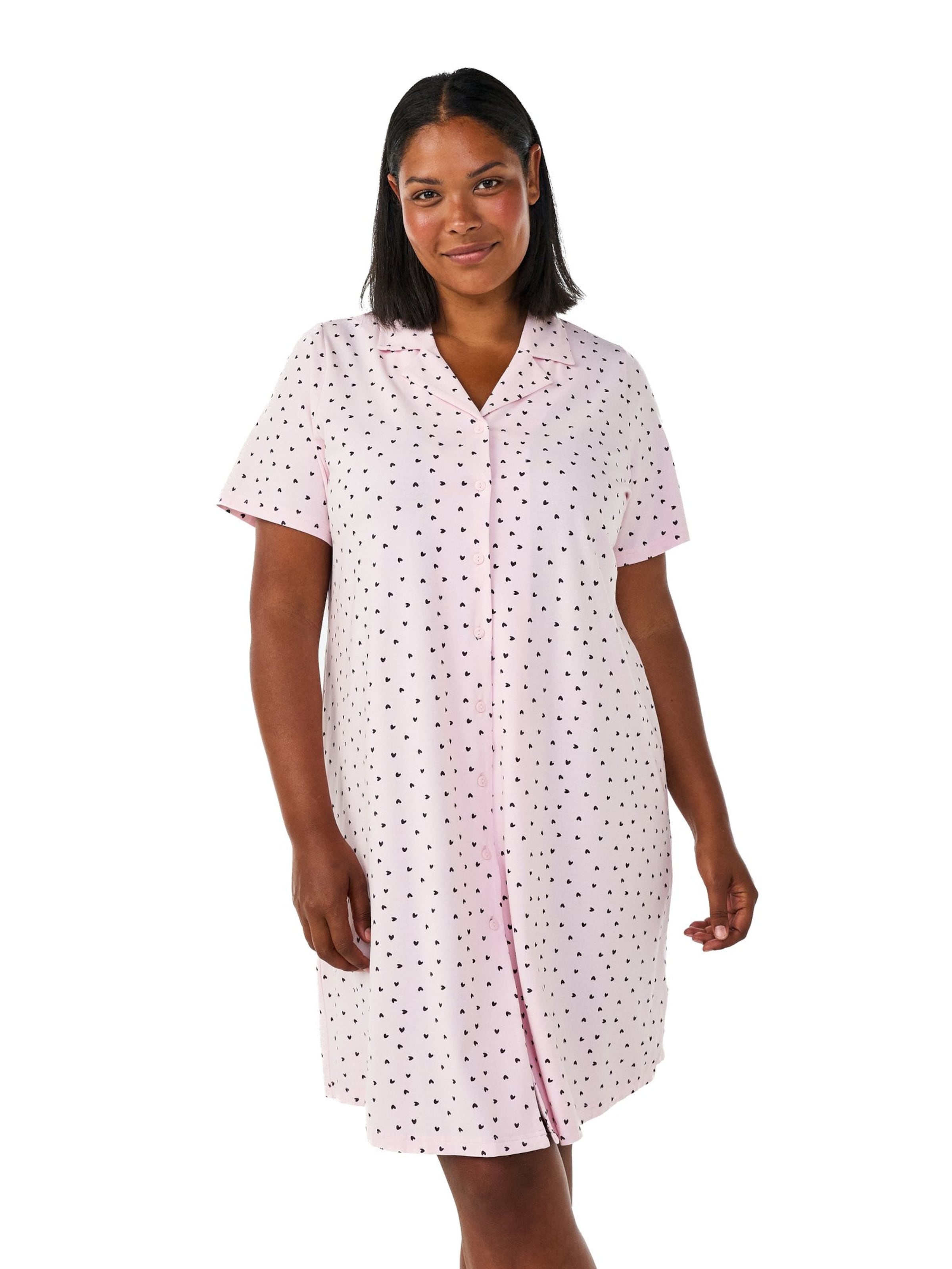 Chemise de nuit 'DANA' Zizzi en rose : devant