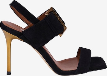 Desa Strap sandal 'DESA Damen-Abendsandalen aus Wildleder mit Schnallendetail' in Black: front