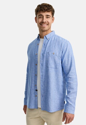 INDICODE JEANS Regular fit Button Up Shirt in Blue: front