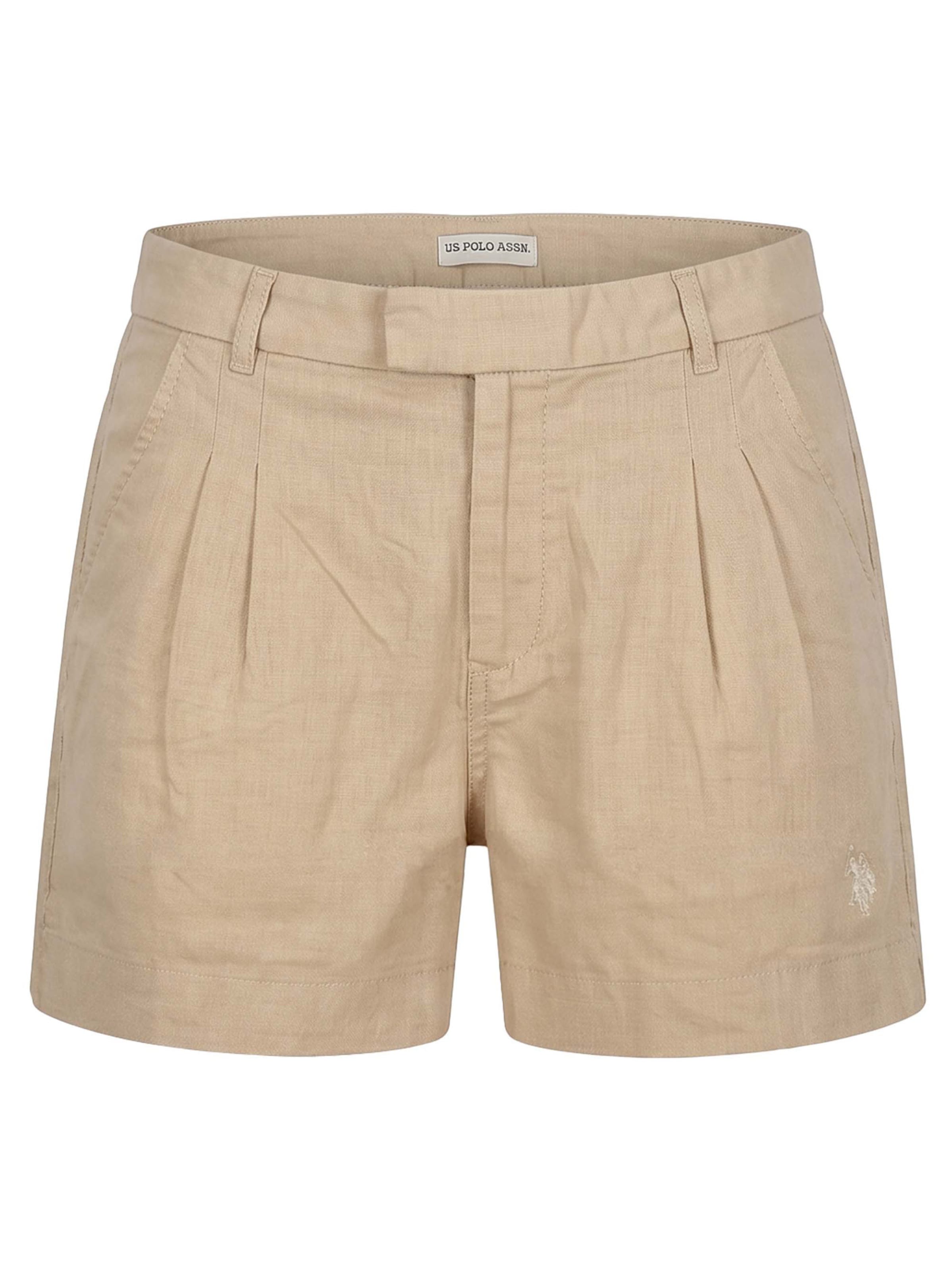 U.S. POLO ASSN. Bandplooibroek in 46 in de kleur Beige, Productweergave