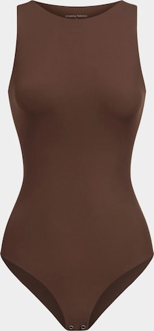 Body modellante 'Crew Neck Bodysuit String' di cfab (formerly creamy fabrics) in marrone: frontale