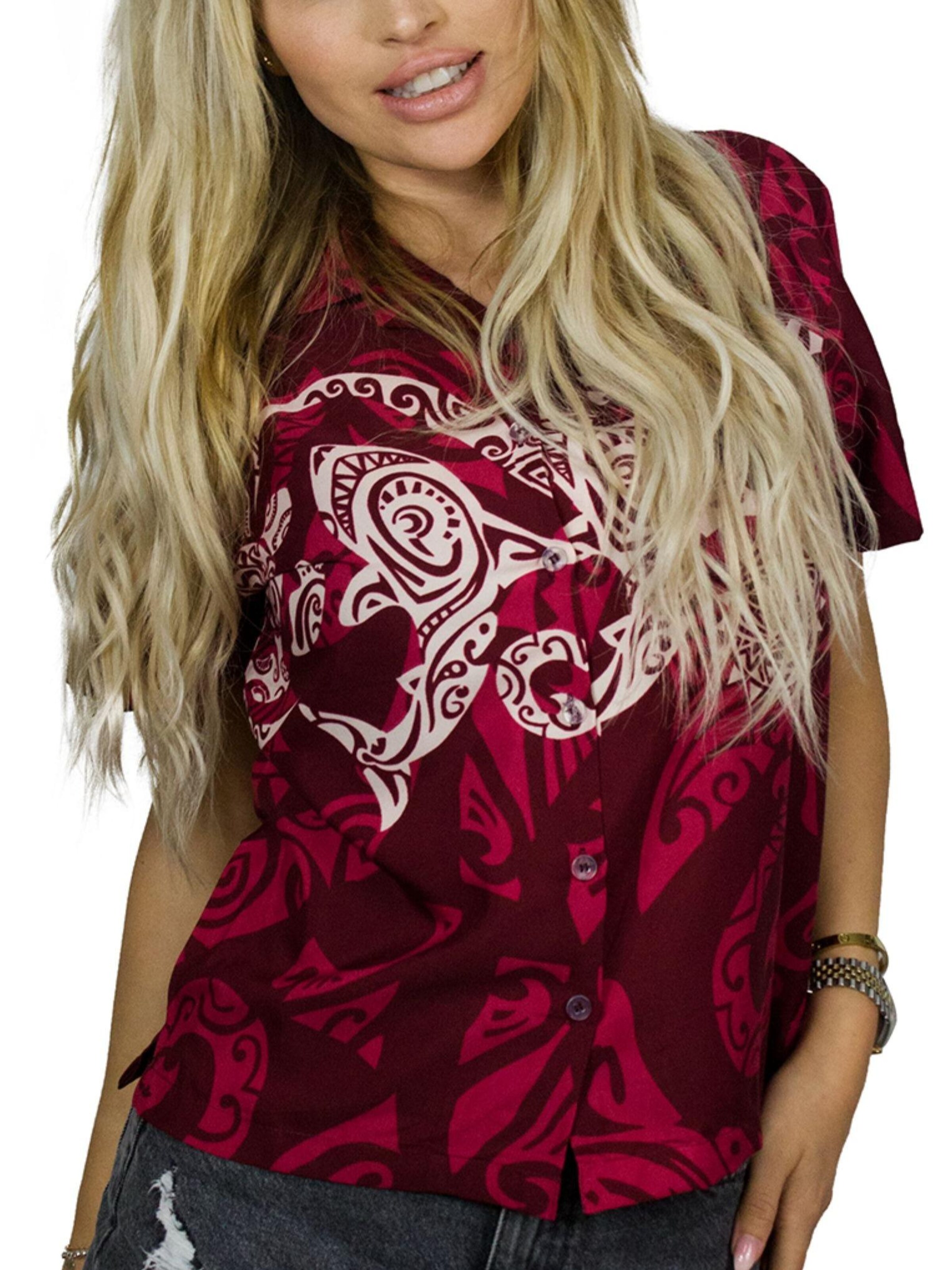King Kameha Bluse 'Maori Chest'‌‌‌‌‌ in Rot