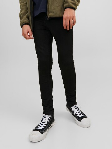 Jack & Jones Junior Slimfit Jeans 'Liam' in Zwart: voorkant