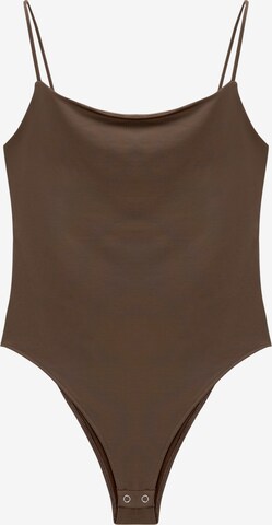 Pull&Bear Koszula body w kolorze brązowy: przód
