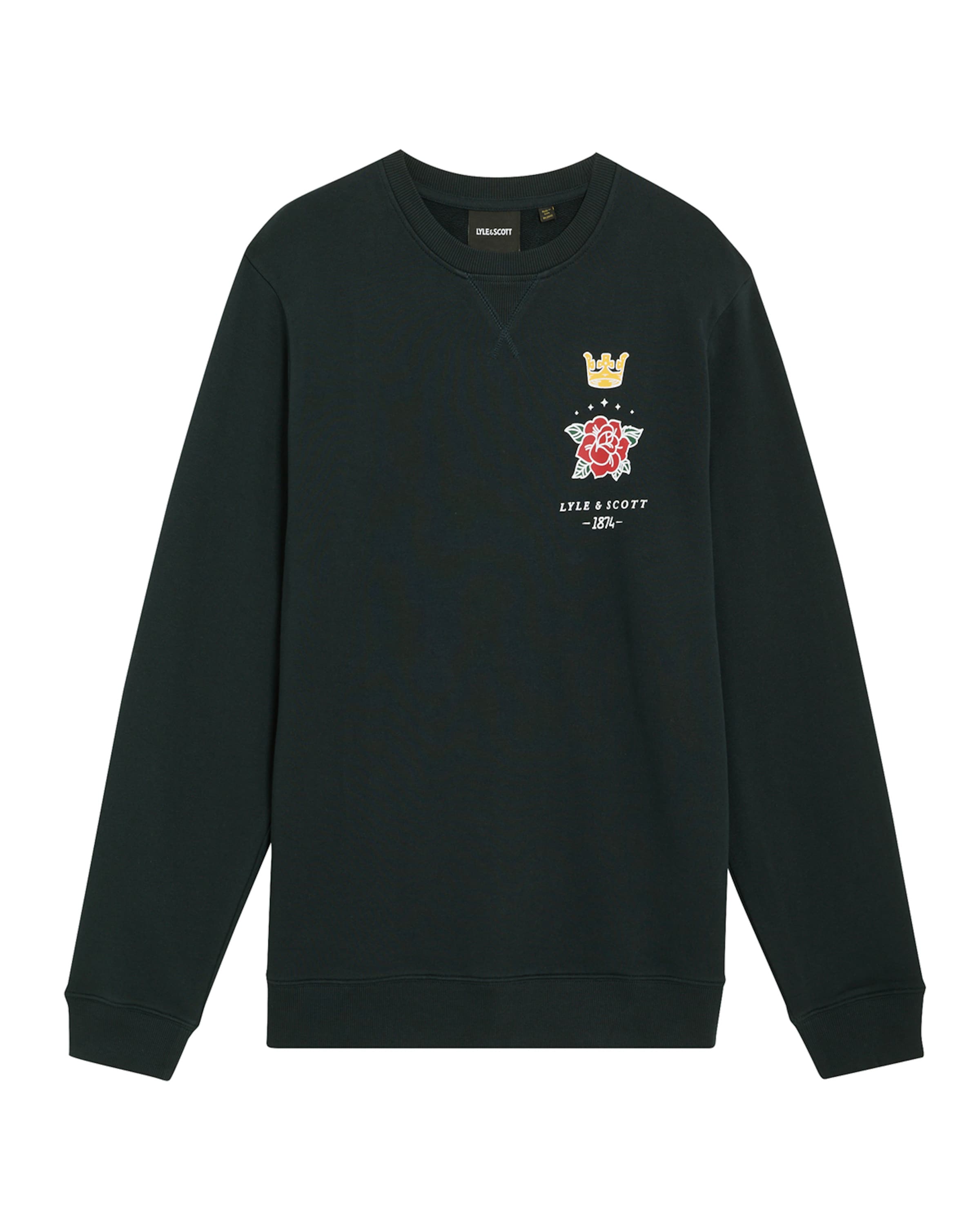 Lyle & Scott Sweatshirt 'Rose and Crown' in Blue: front