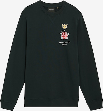 Lyle & Scott Sweatshirt 'Rose and Crown' in Blauw: voorkant
