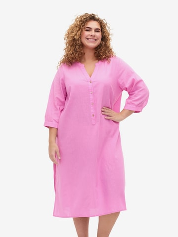 Zizzi - Vestidos camiseiros 'VFLEX' em rosa: frente