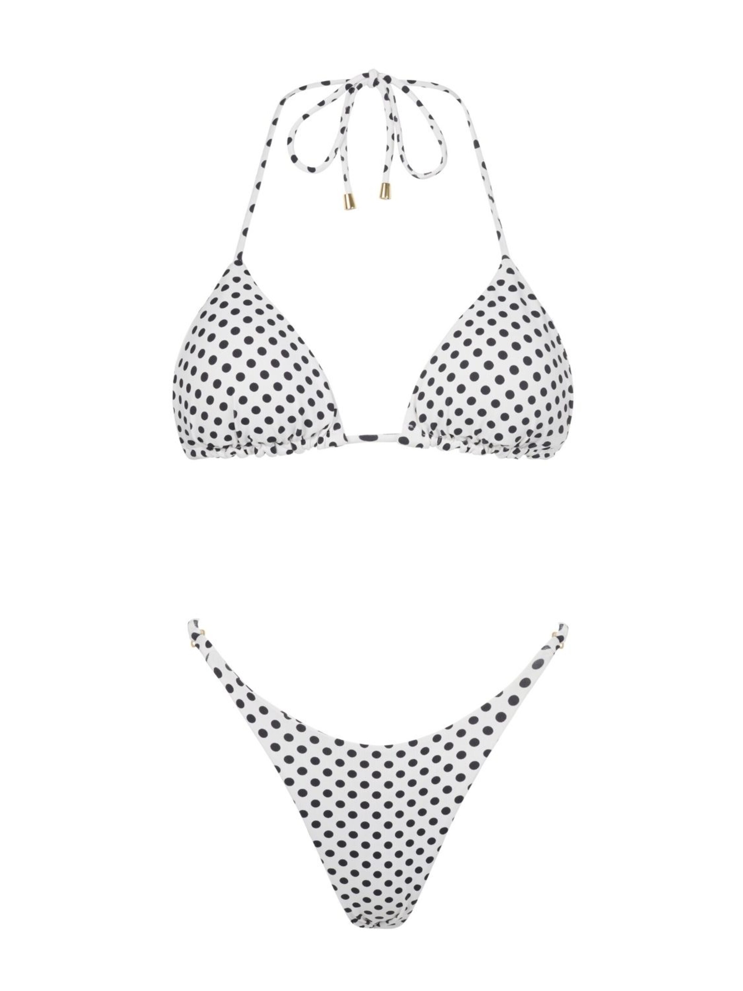 Triangolo Bikini 'Polka Dots' di Acuarela Brand in bianco: frontale