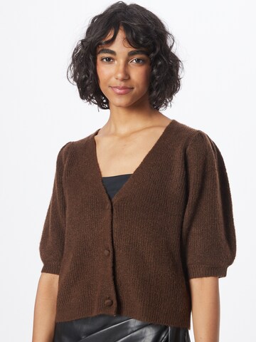 PIECES Knit cardigan in Brown: front